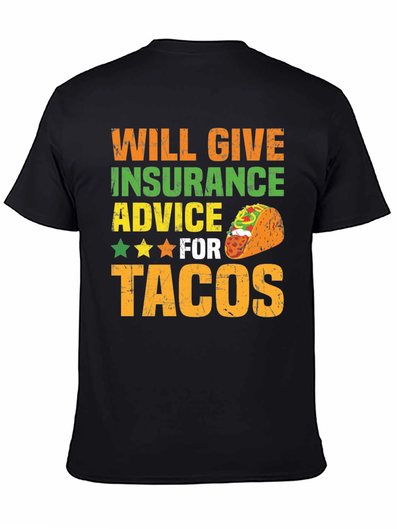 Insurance Advice For Tacos Mens Graphic T-Shirt