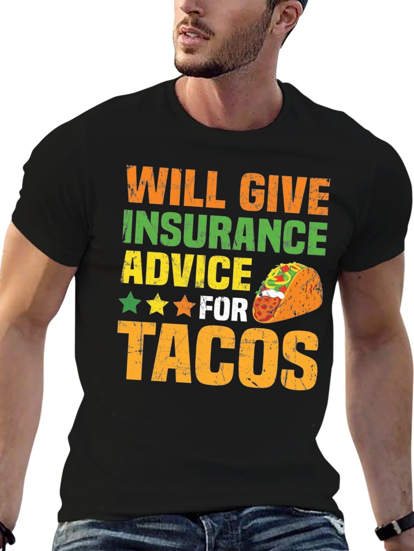 Insurance Advice For Tacos Mens Graphic T-Shirt