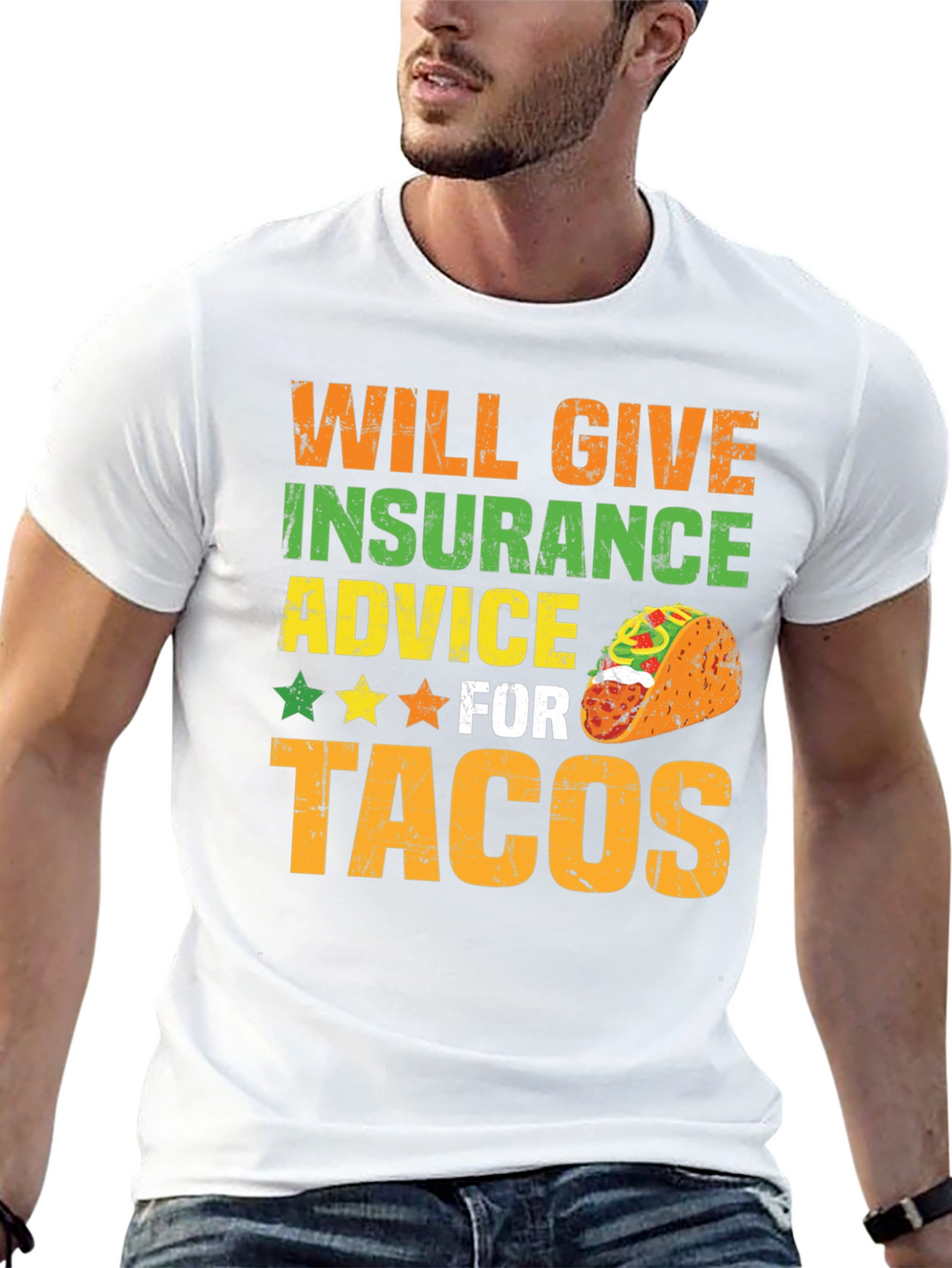 Insurance Advice For Tacos Mens Graphic T-Shirt