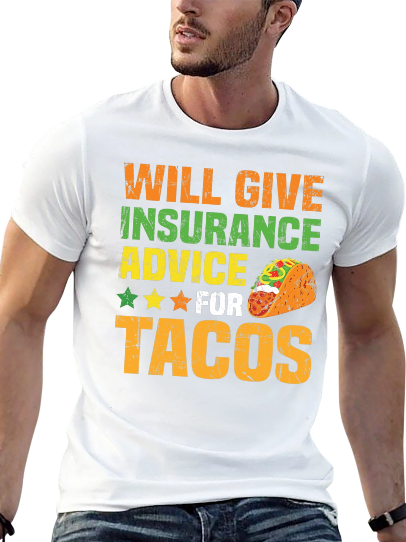 Insurance Advice For Tacos Mens Graphic T-Shirt