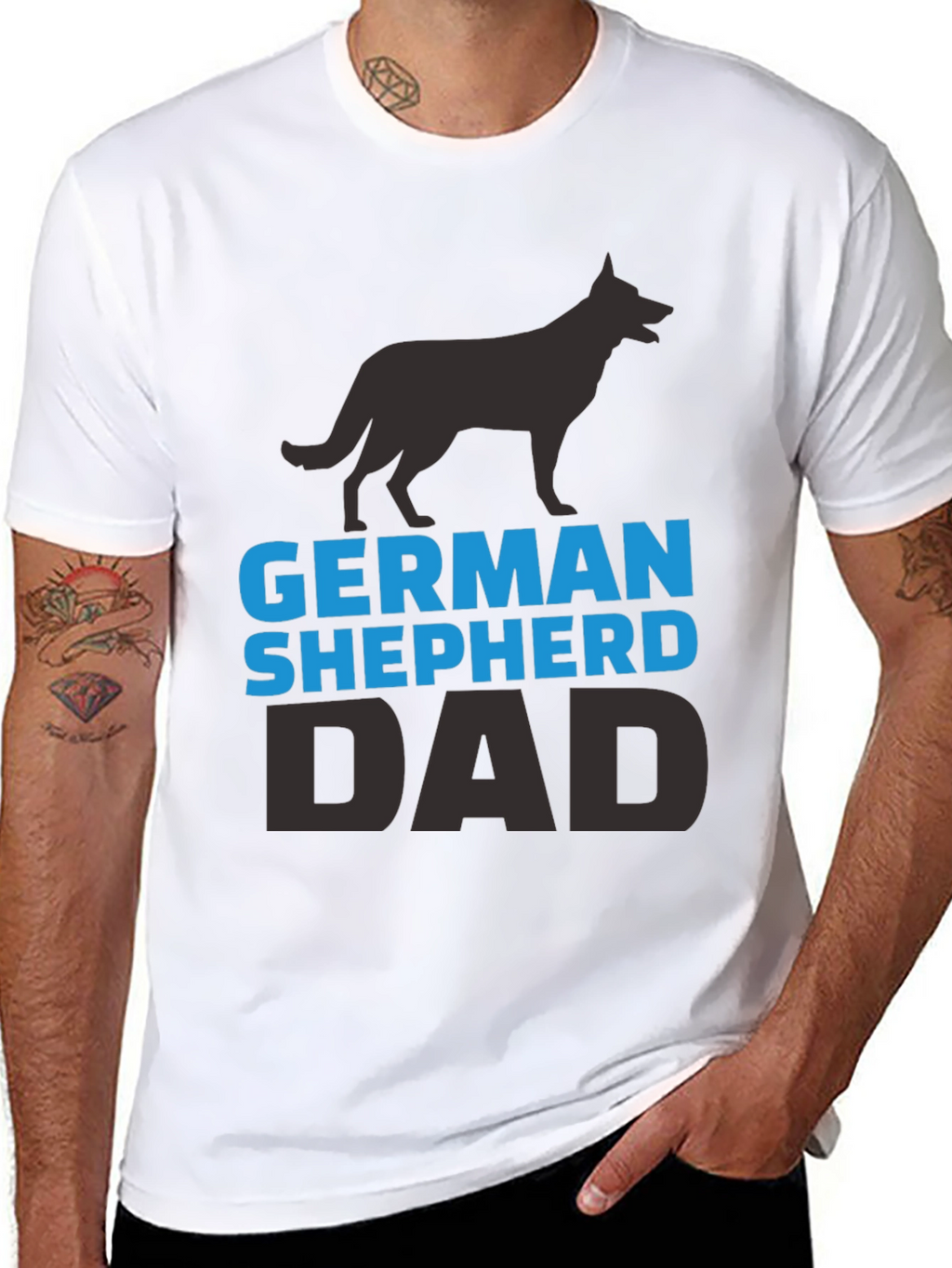German Shepherd Dad Black T-Shirt
