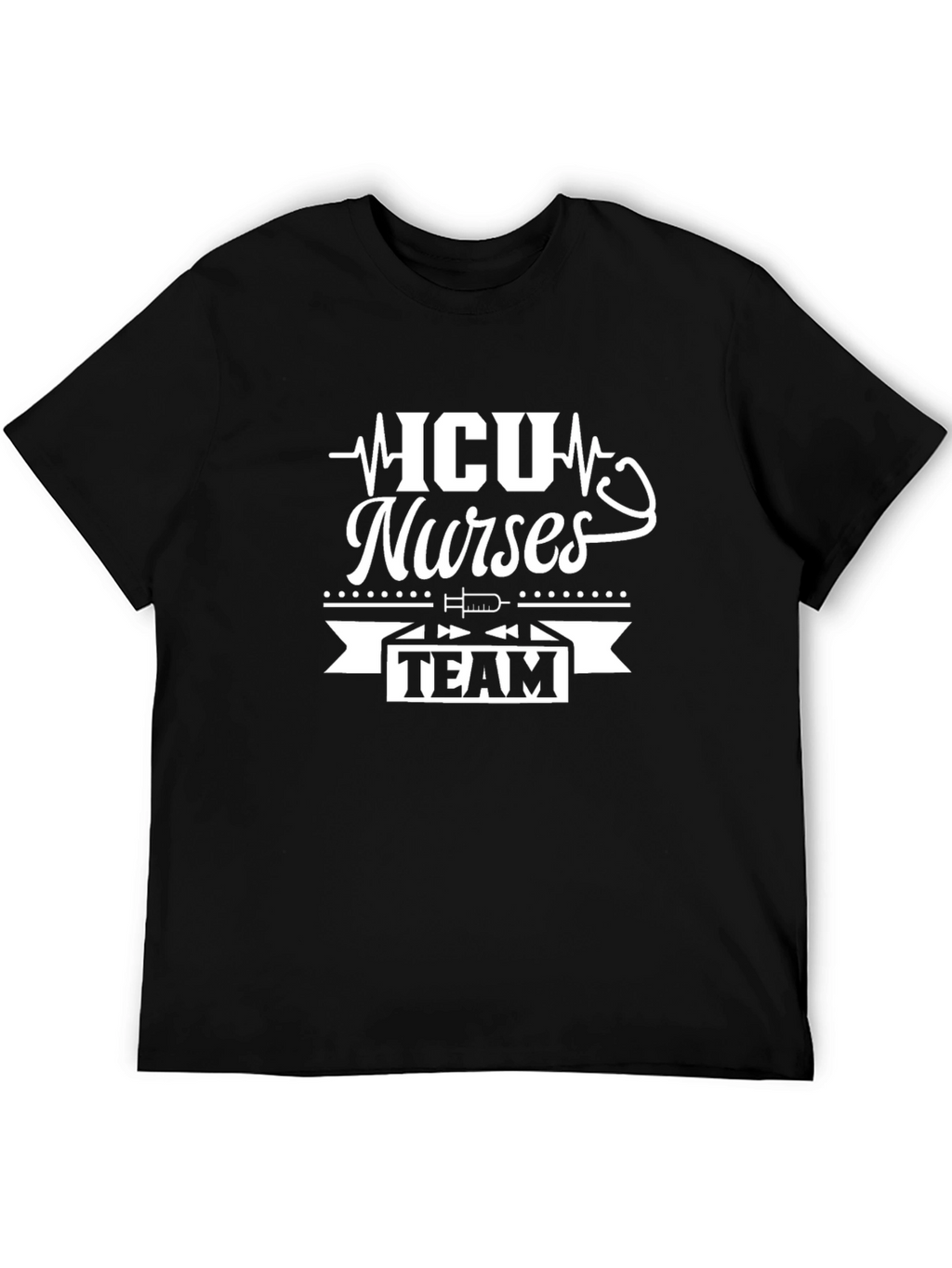 ICU Nurses Team Black T-Shirt - Medical Professional Apparel