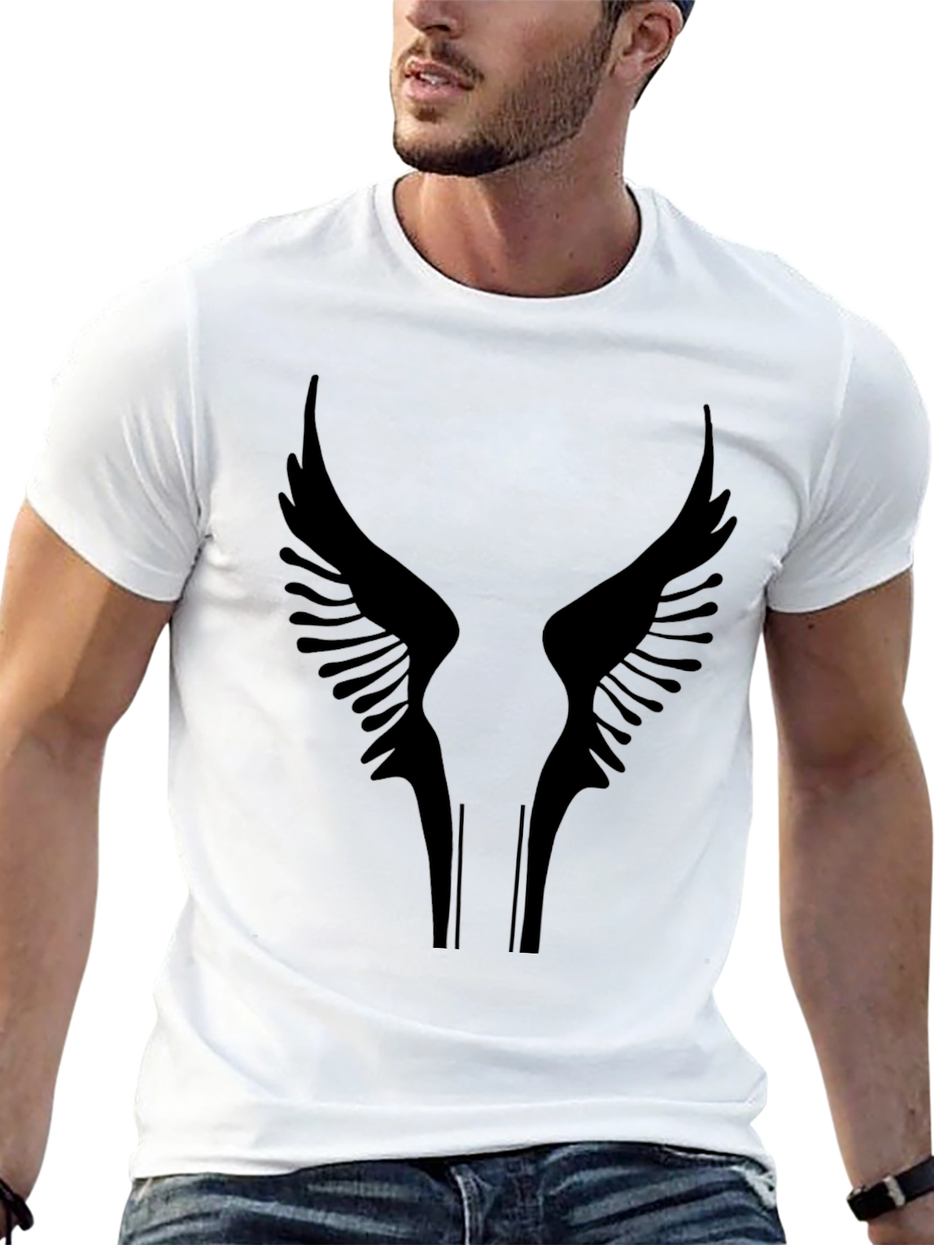 Black Wings Graphic Tee - Stylish Mens T-Shirt
