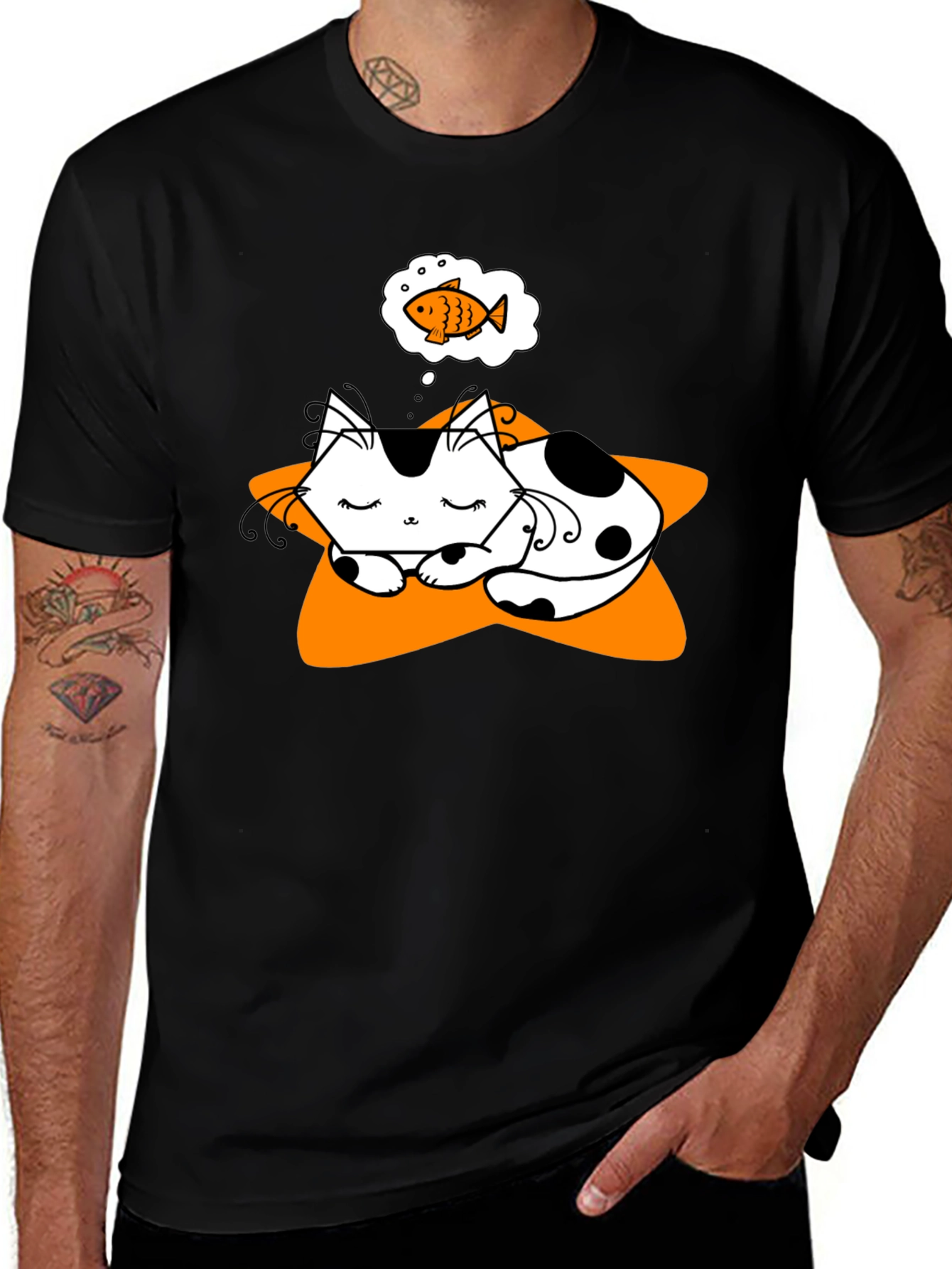 Dreaming Cat T-Shirt - Cute Graphic Tee