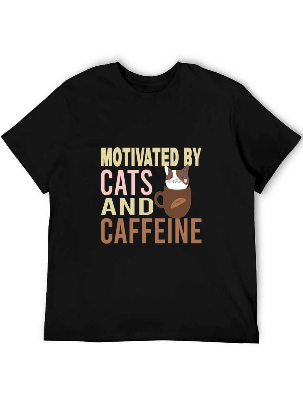 Motivated By Cats and Caffeine T-Shirt