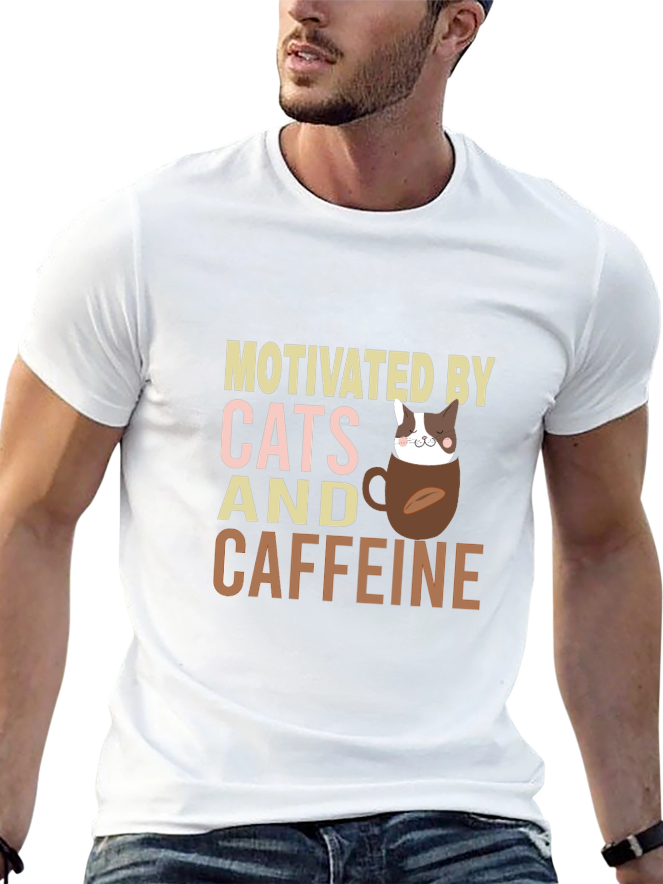 Motivated By Cats and Caffeine T-Shirt