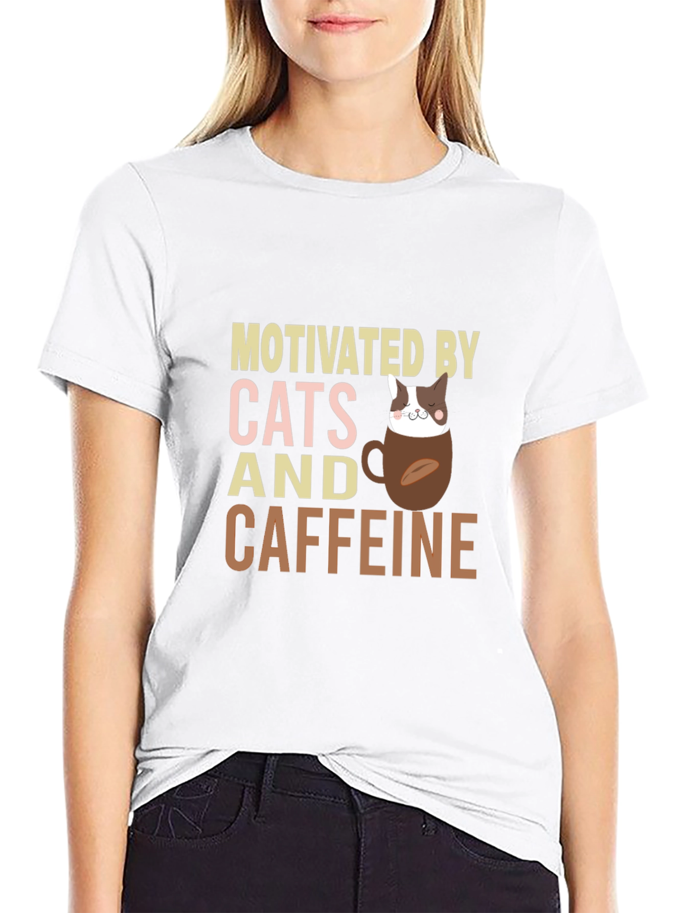Motivated By Cats and Caffeine T-Shirt