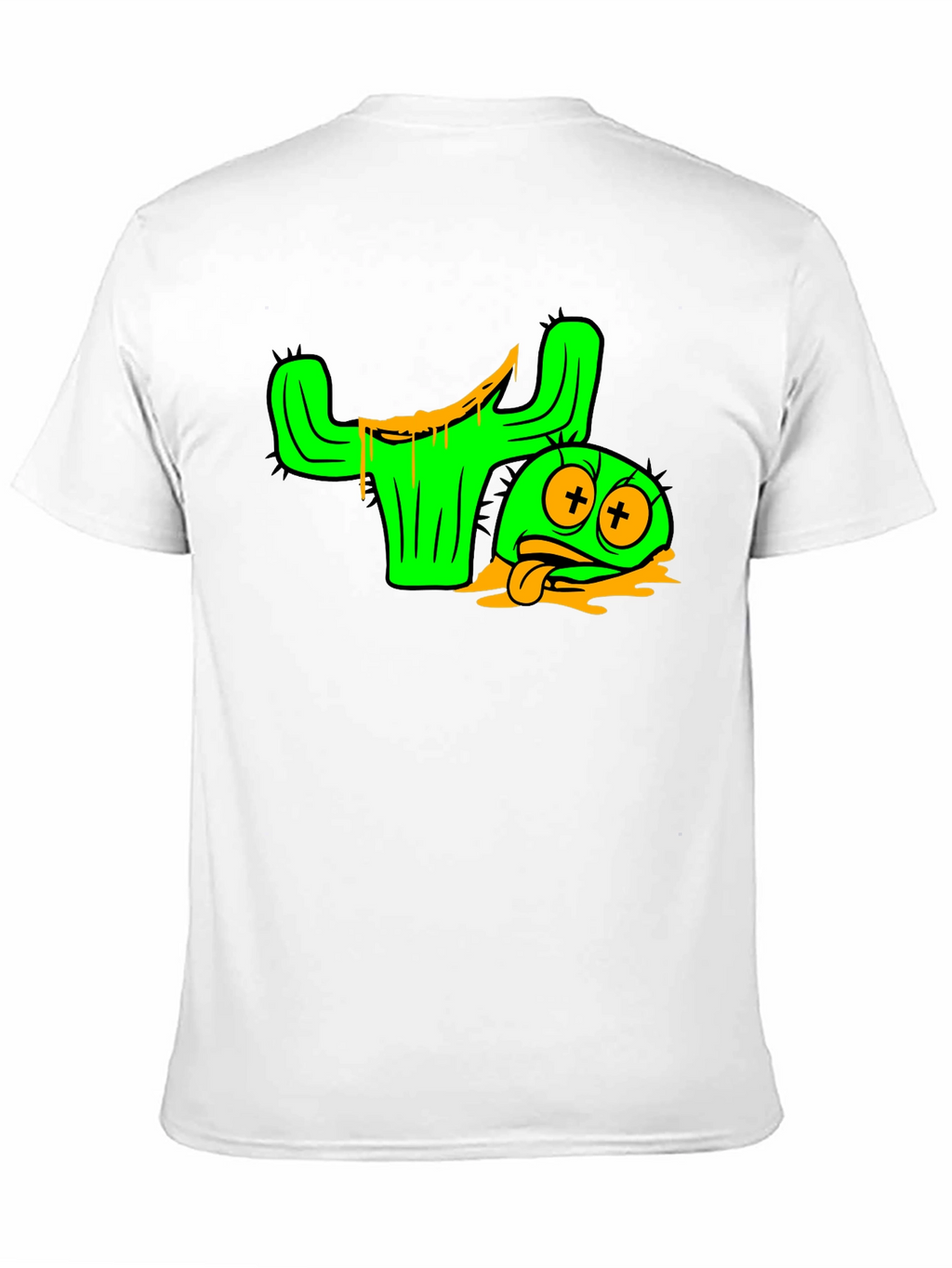 Cactus Character Graphic Tee - Black Cotton Blend