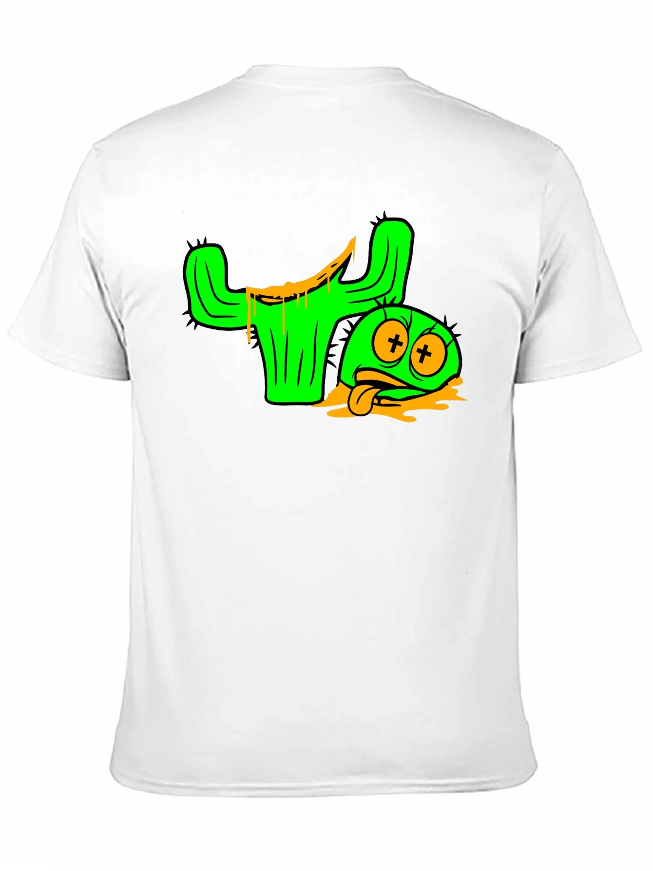Cactus Character Graphic Tee - Black Cotton Blend