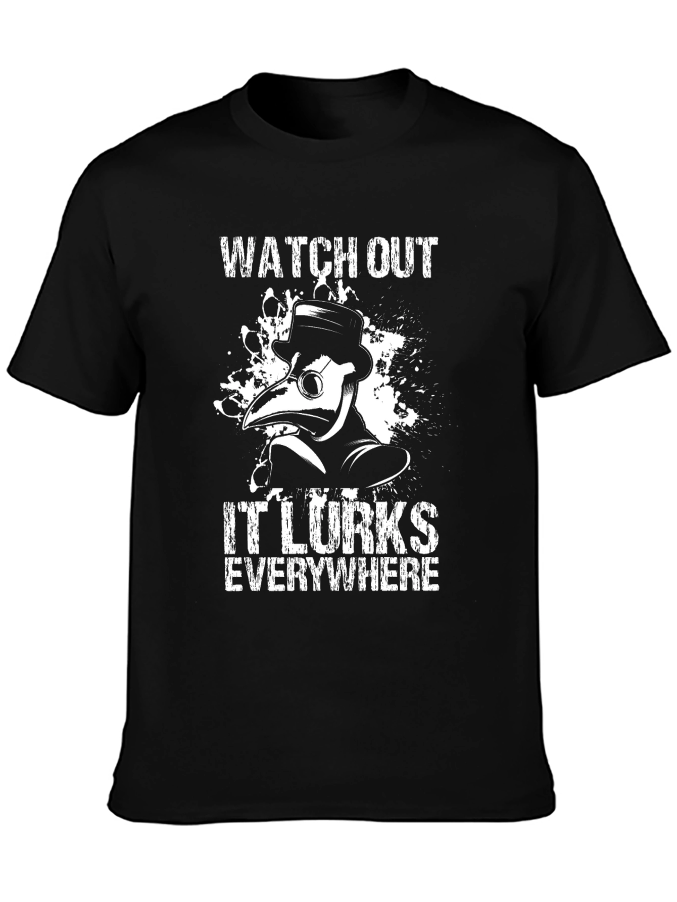 Plague Doctor Graphic T-Shirt - Watch Out!