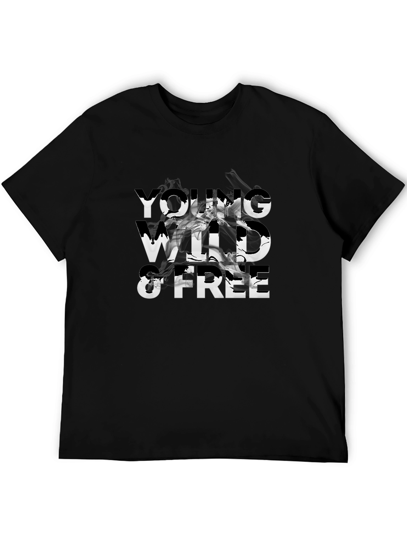 Young Wild & Free Graphic Tee - Stylish Black T-Shirt