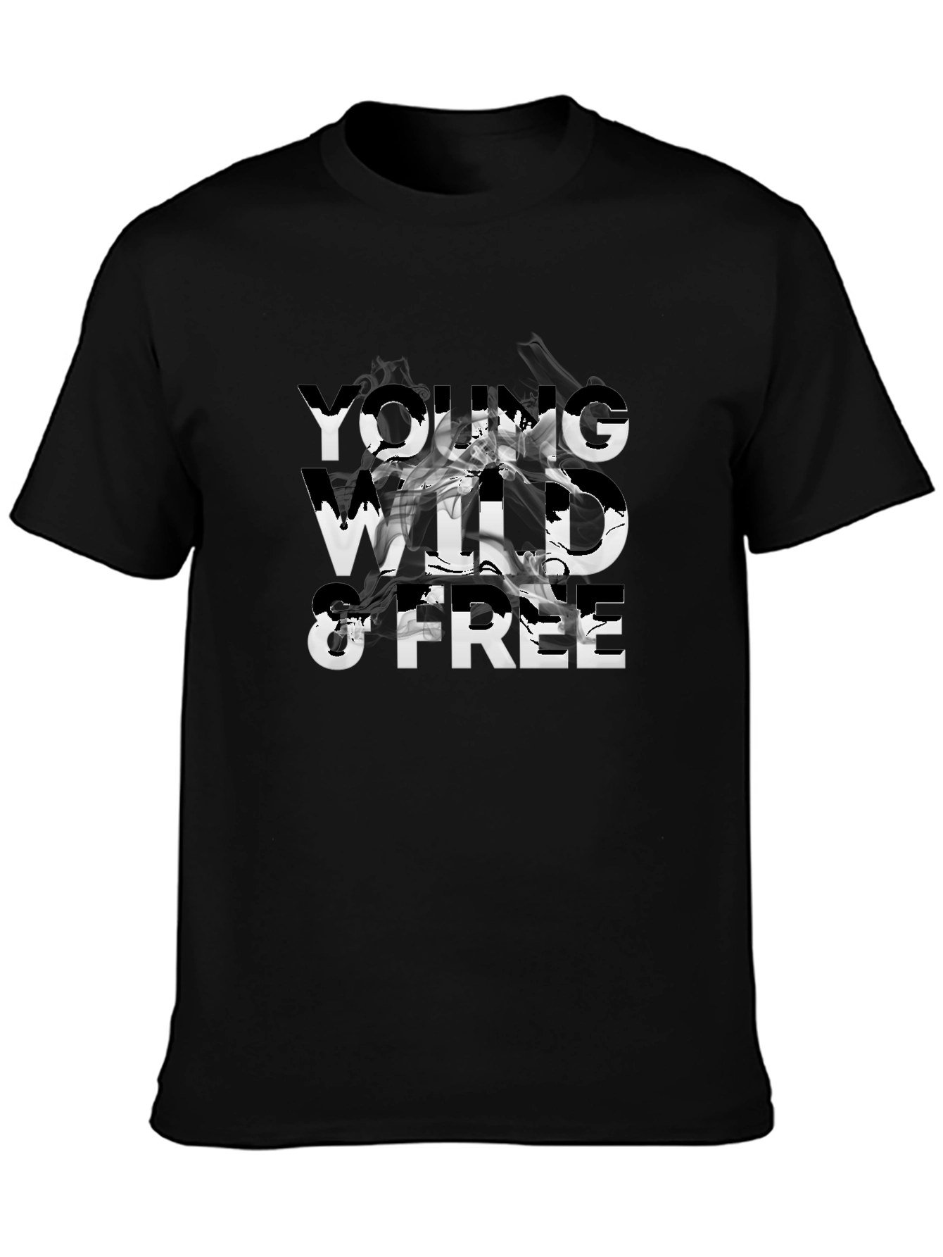 Young Wild & Free Graphic Tee - Stylish Black T-Shirt