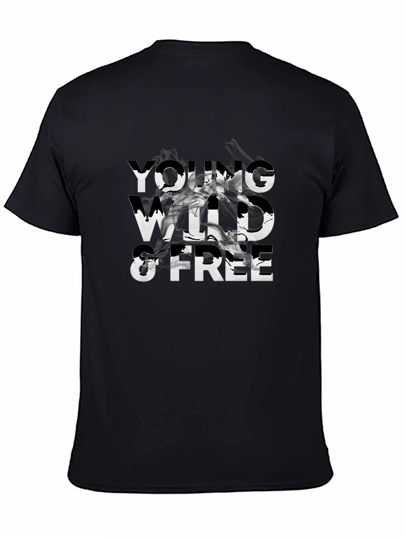 Young Wild & Free Graphic Tee - Stylish Black T-Shirt