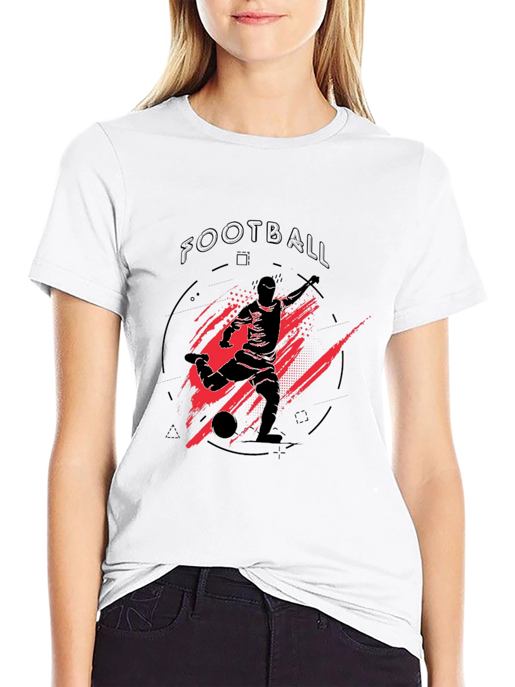 Football Graphic Tee - Black Sports T-Shirt