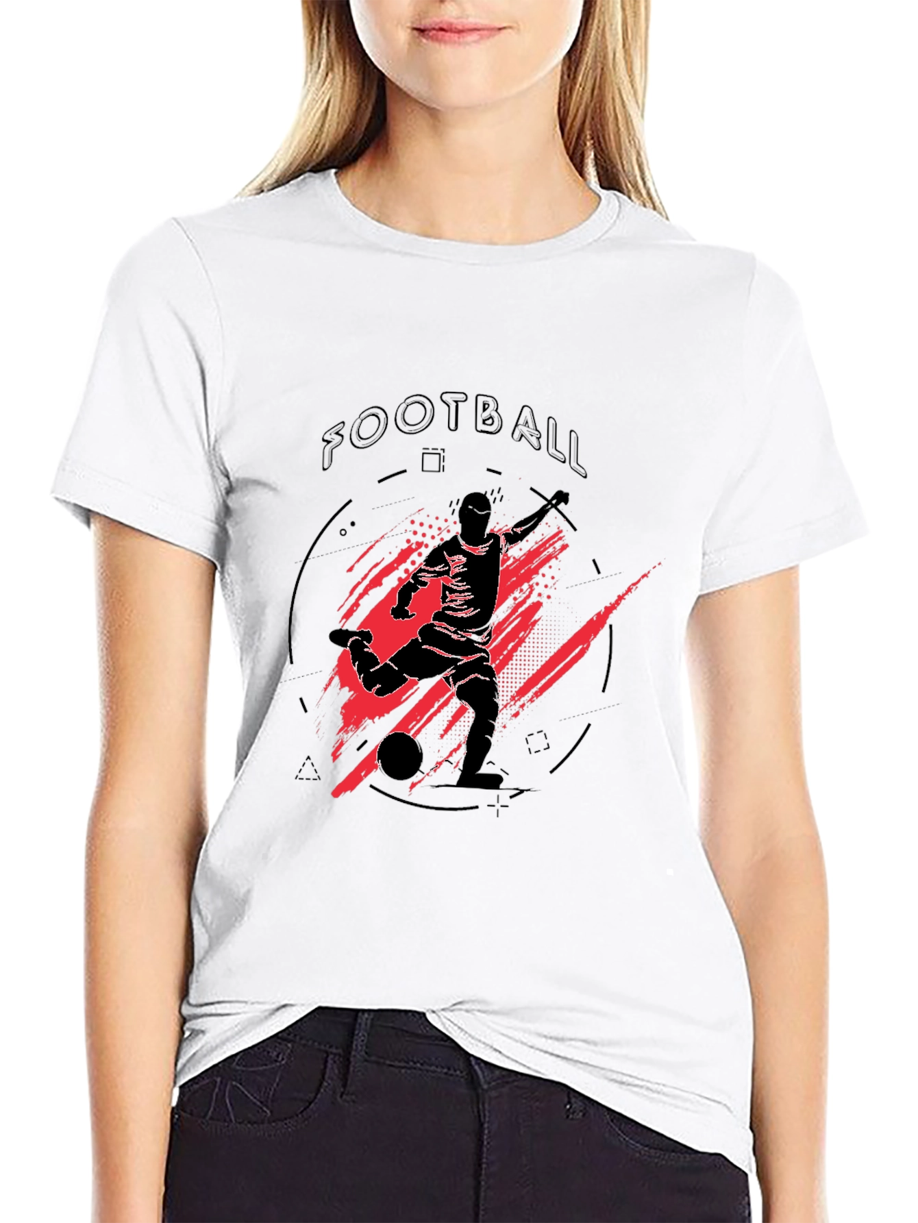 Football Graphic Tee - Black Sports T-Shirt