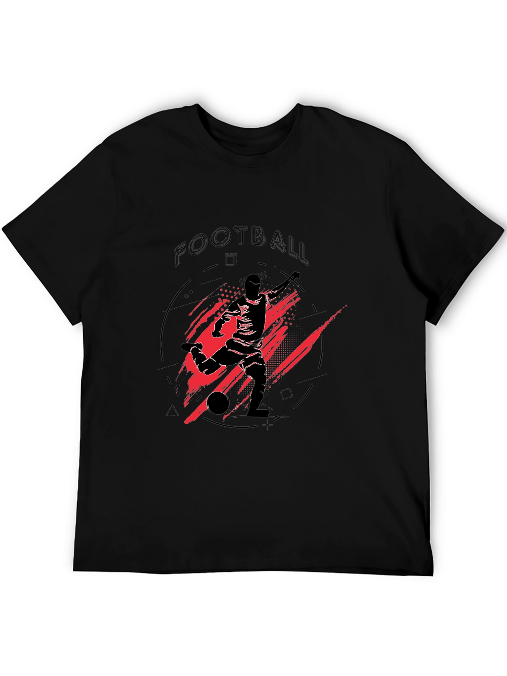 Football Graphic Tee - Black Sports T-Shirt