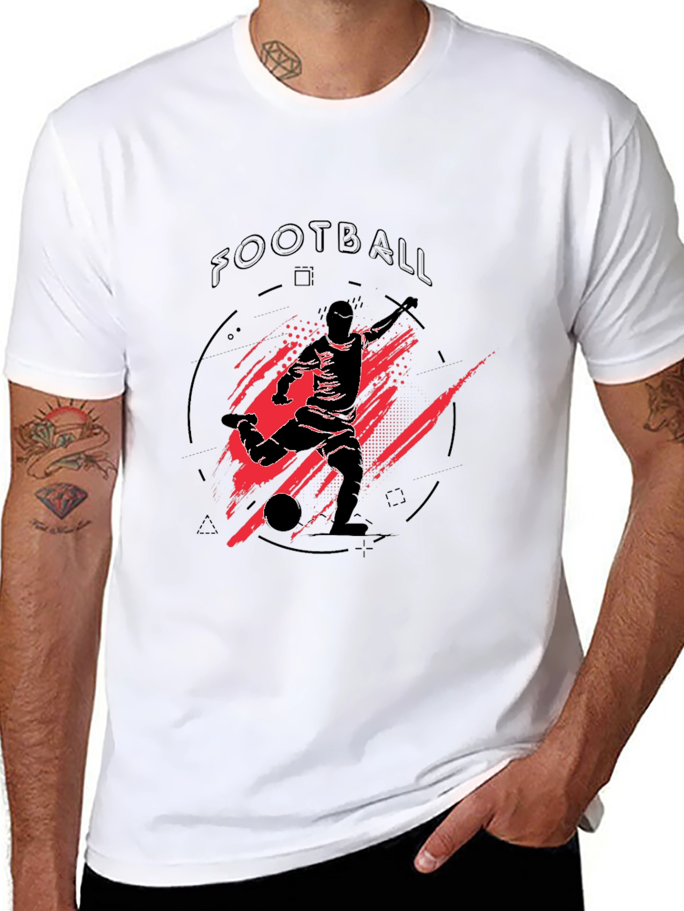 Football Graphic Tee - Black Sports T-Shirt