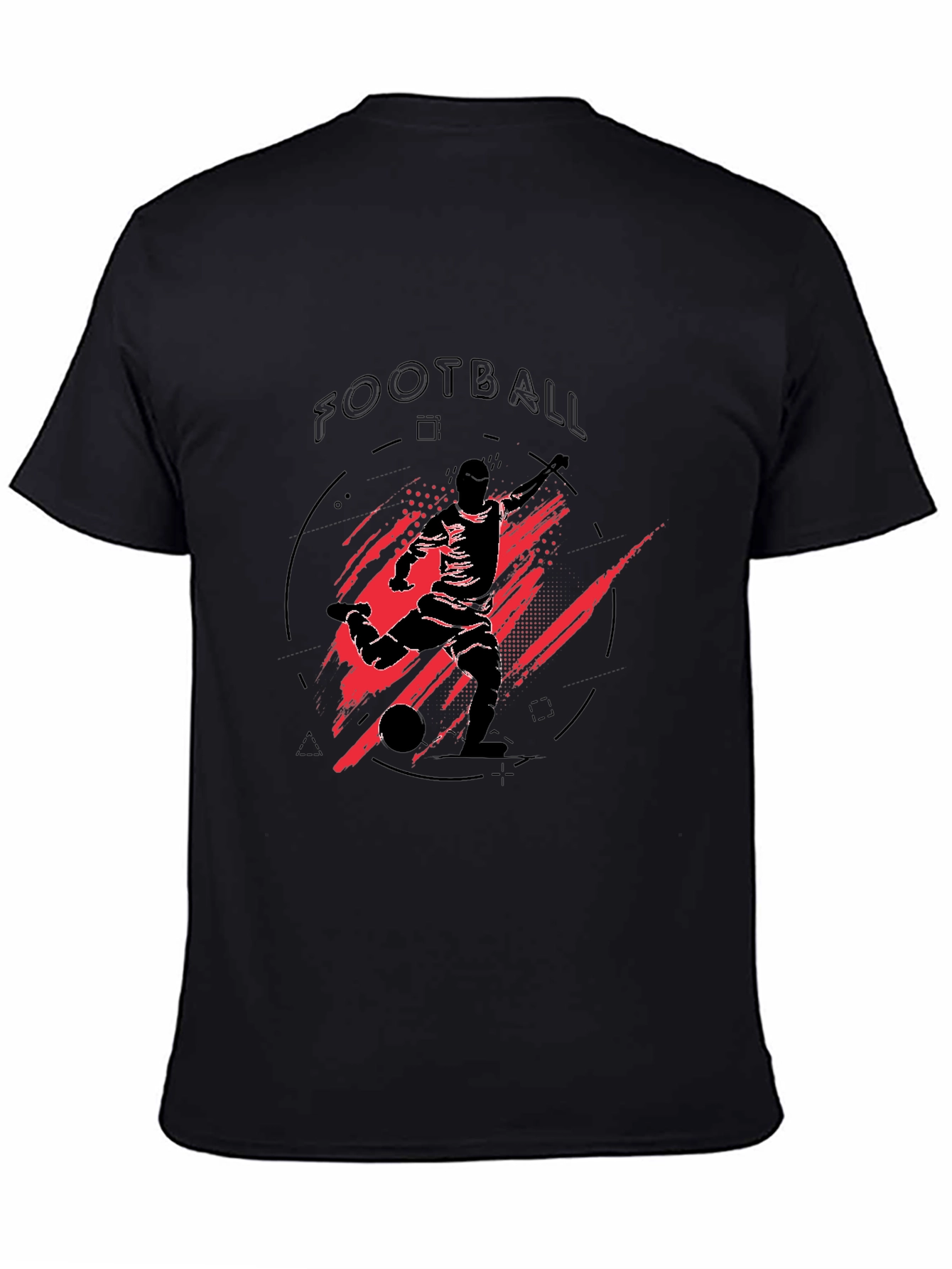Football Graphic Tee - Black Sports T-Shirt