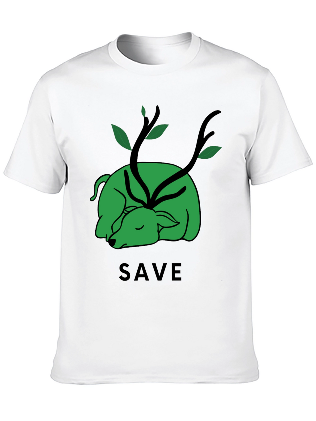 Save the Planet T-Shirt - Green Deer Graphic Tee
