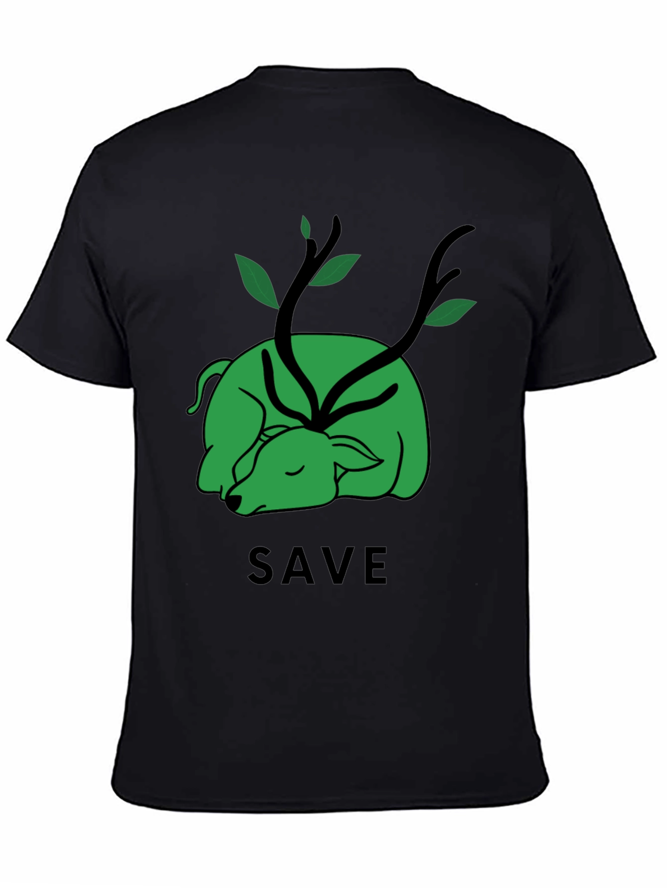 Save the Planet T-Shirt - Green Deer Graphic Tee