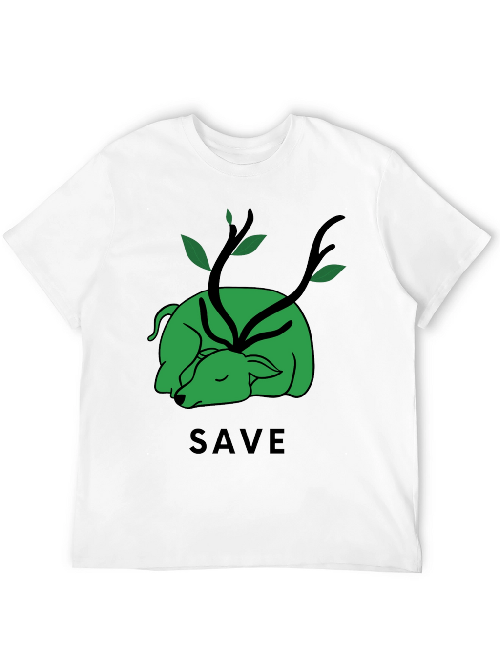 Save the Planet T-Shirt - Green Deer Graphic Tee