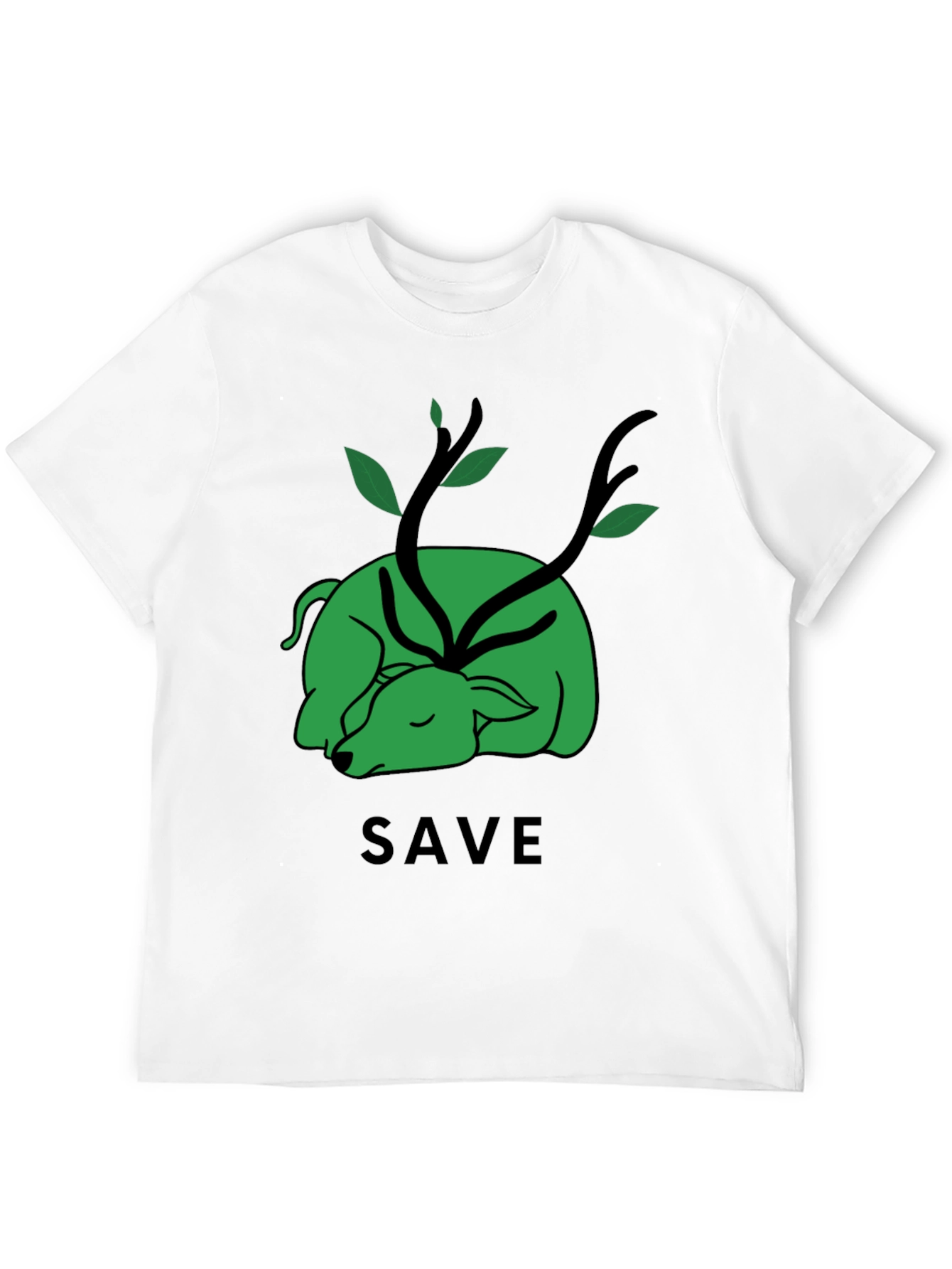 Save the Planet T-Shirt - Green Deer Graphic Tee