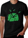 Save the Planet T-Shirt - Green Deer Graphic Tee