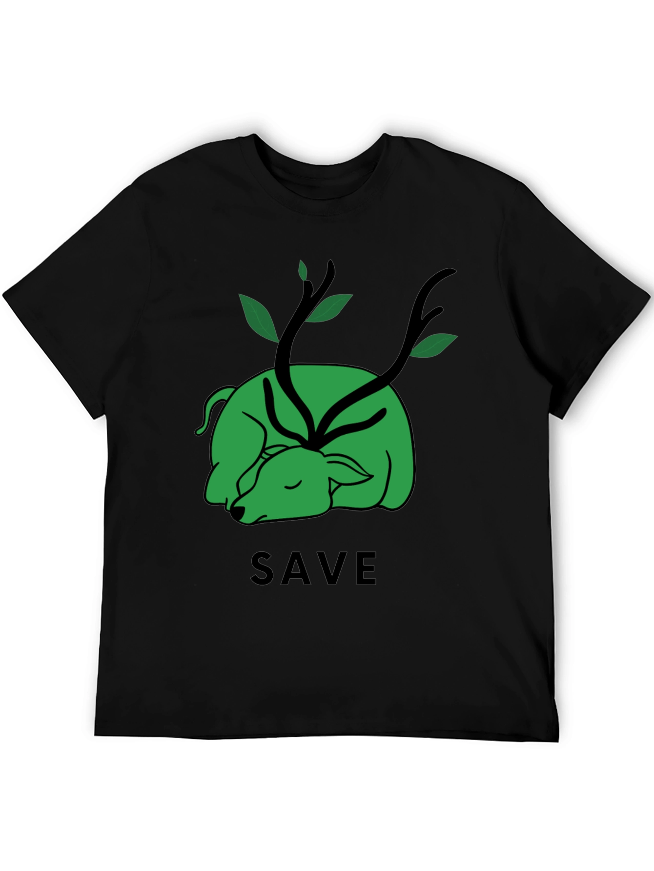 Save the Planet T-Shirt - Green Deer Graphic Tee