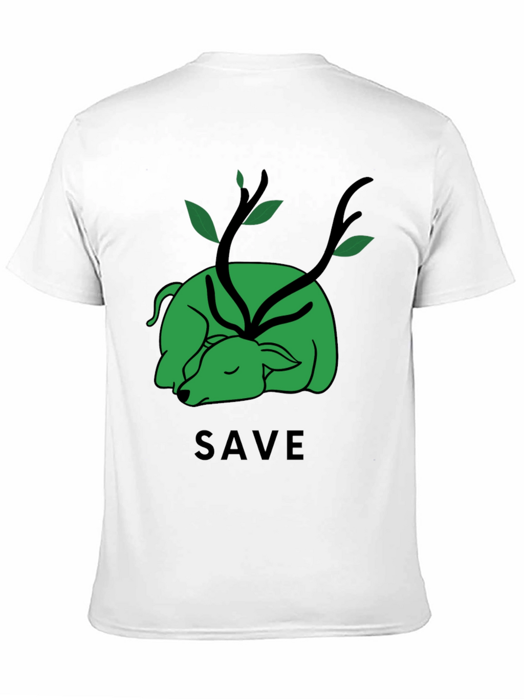 Save the Planet T-Shirt - Green Deer Graphic Tee