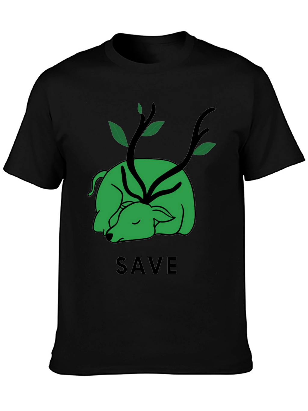 Save the Planet T-Shirt - Green Deer Graphic Tee