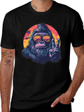 Cool Gorilla Graphic Tee - Retro Sunset Vibes