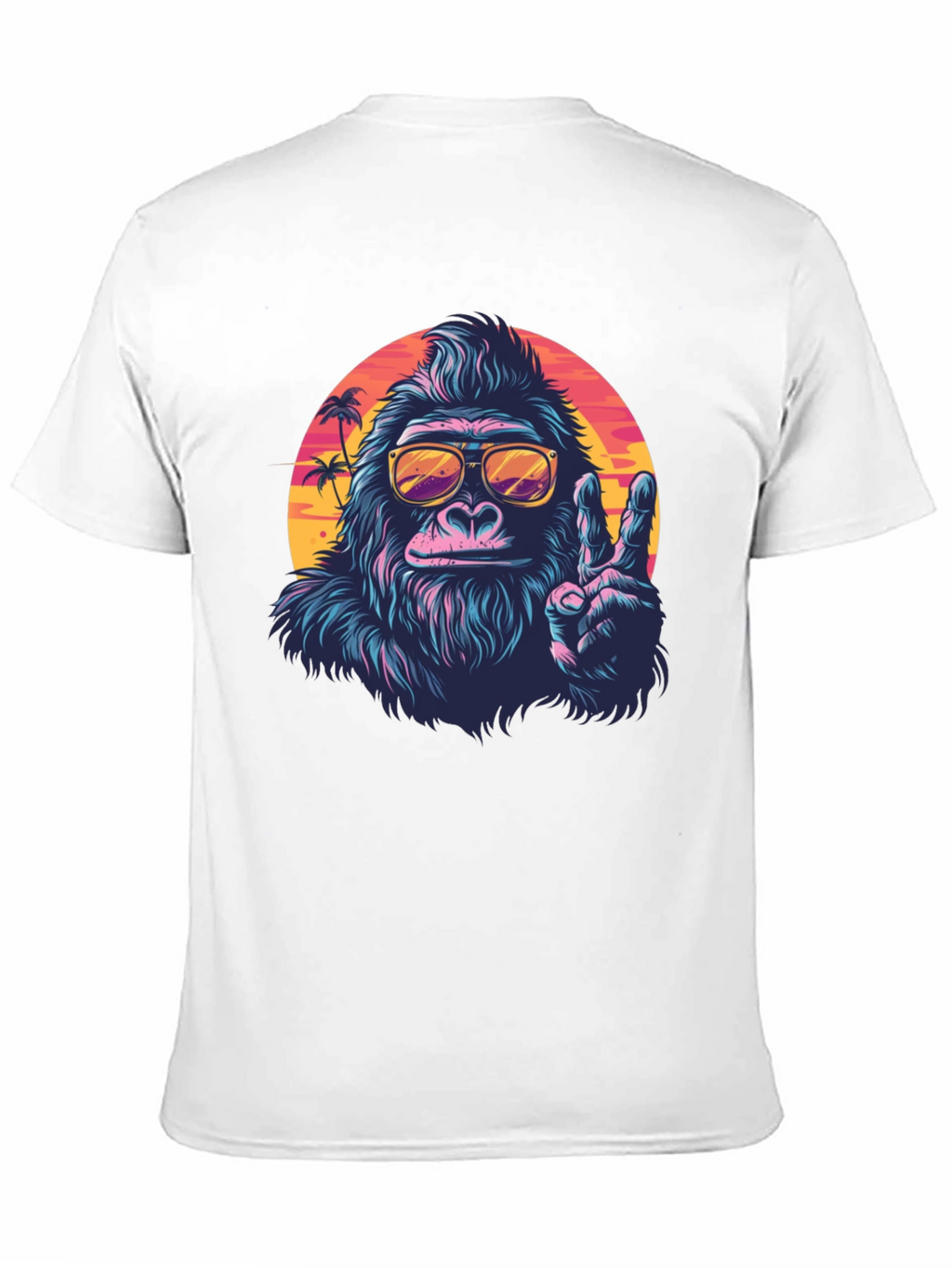 Cool Gorilla Graphic Tee - Retro Sunset Vibes