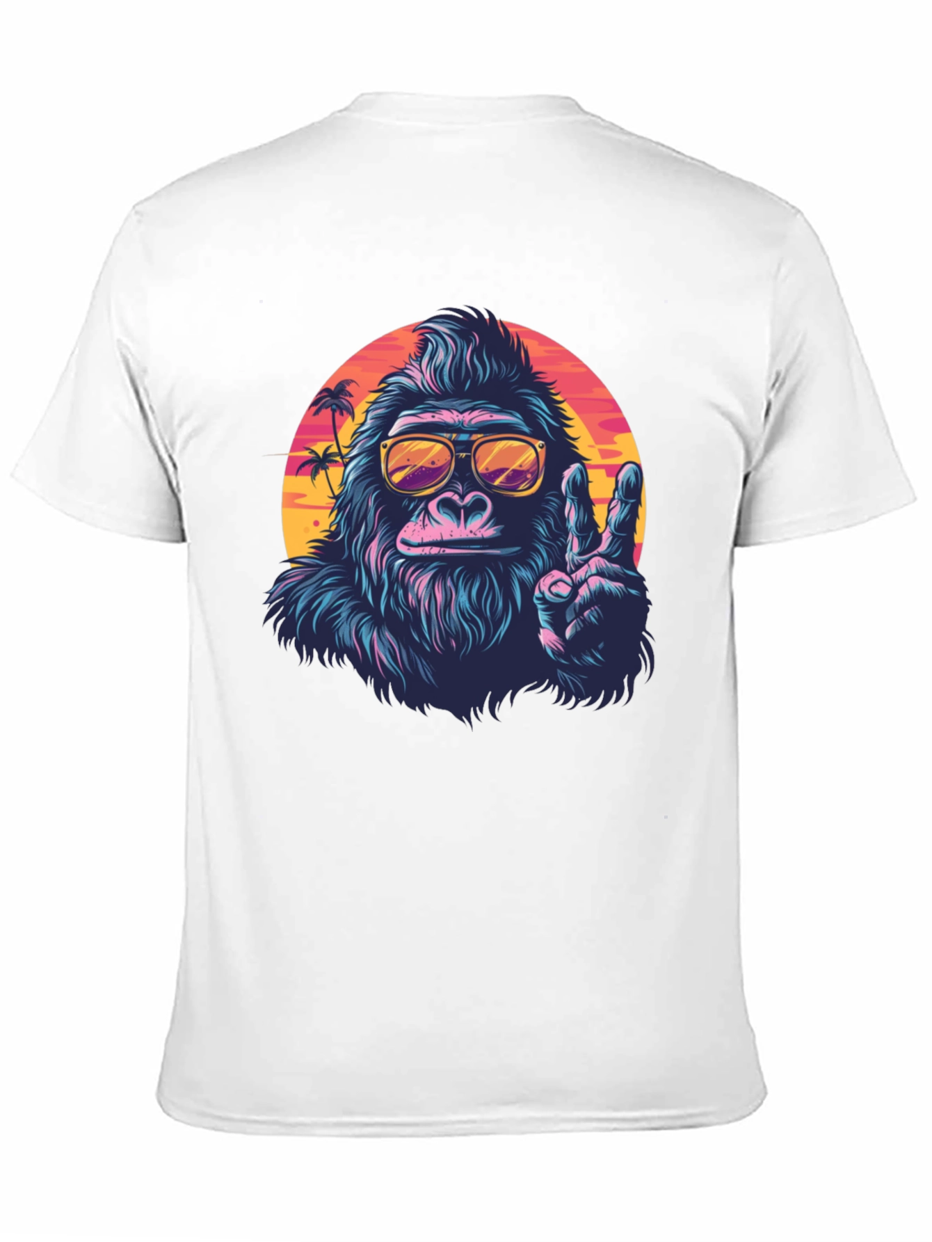 Cool Gorilla Graphic Tee - Retro Sunset Vibes