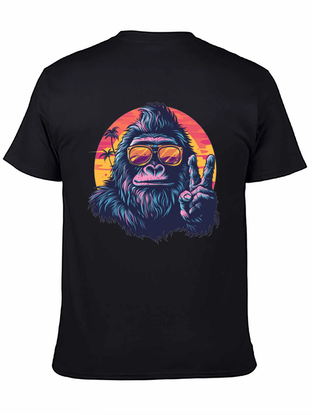 Cool Gorilla Graphic Tee - Retro Sunset Vibes