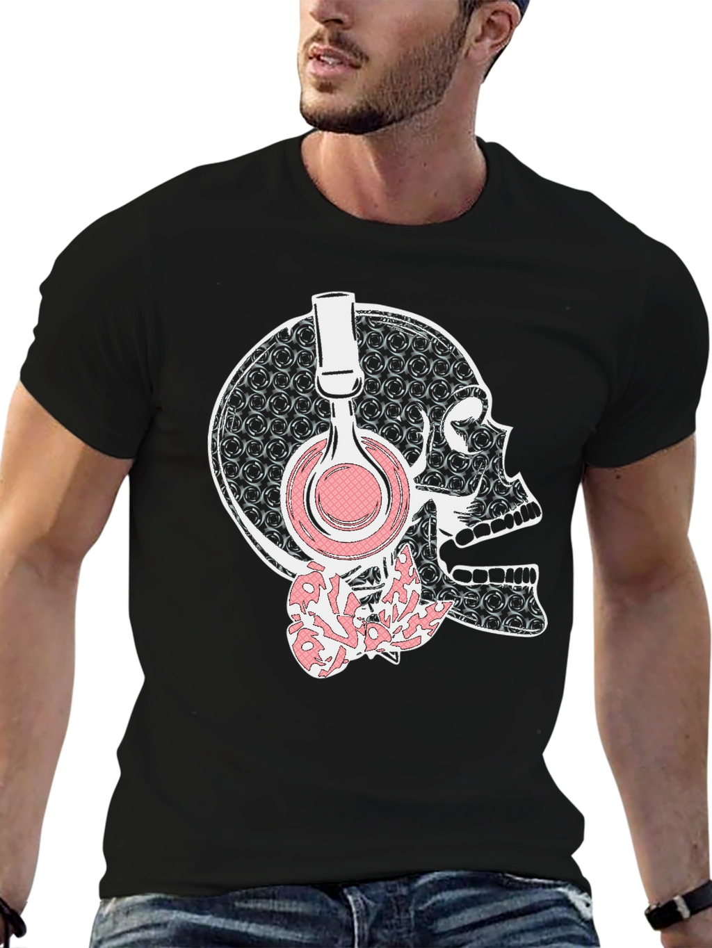 Skull With Headphones Graphic Tee