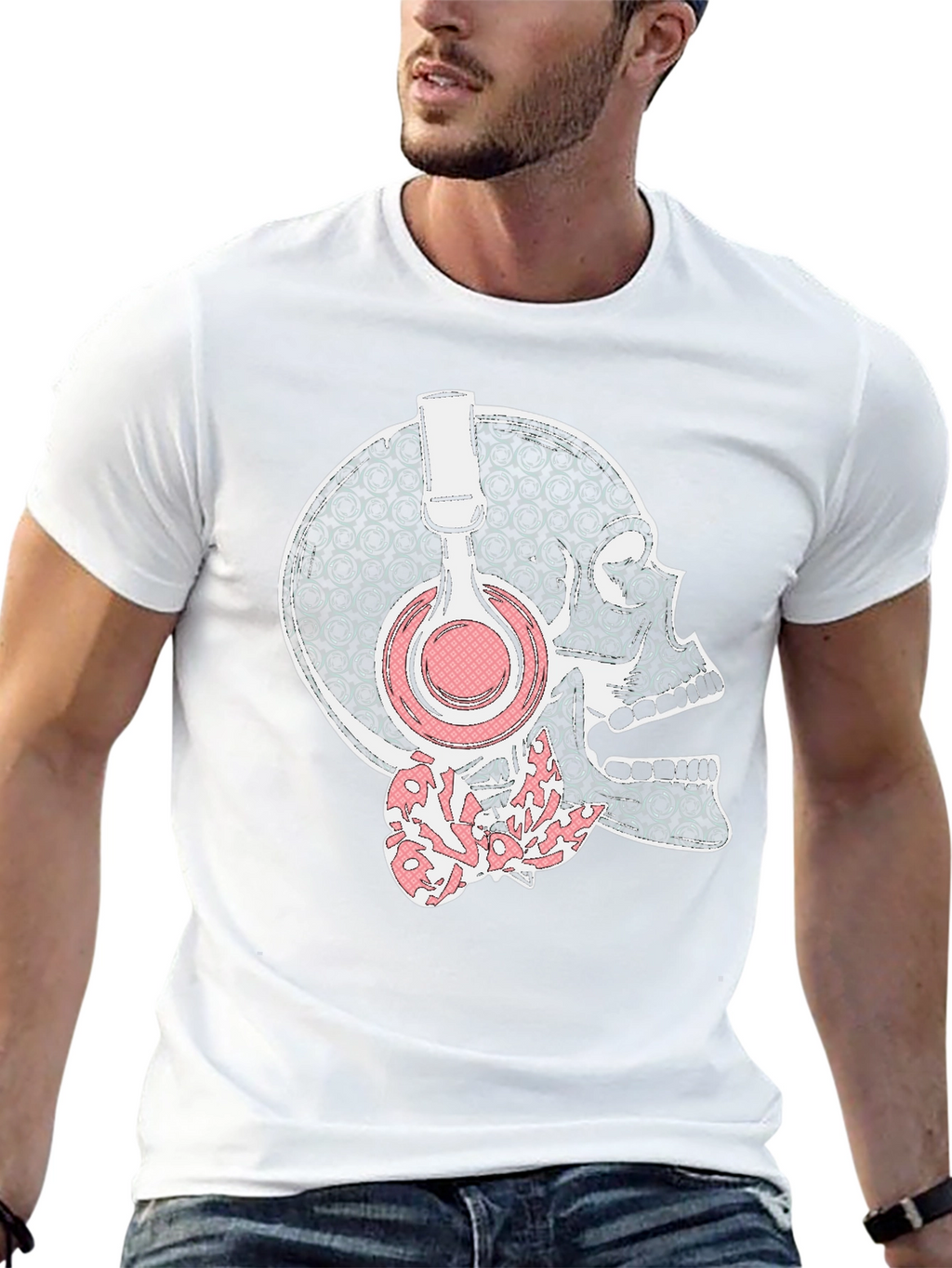 Skull With Headphones Graphic Tee