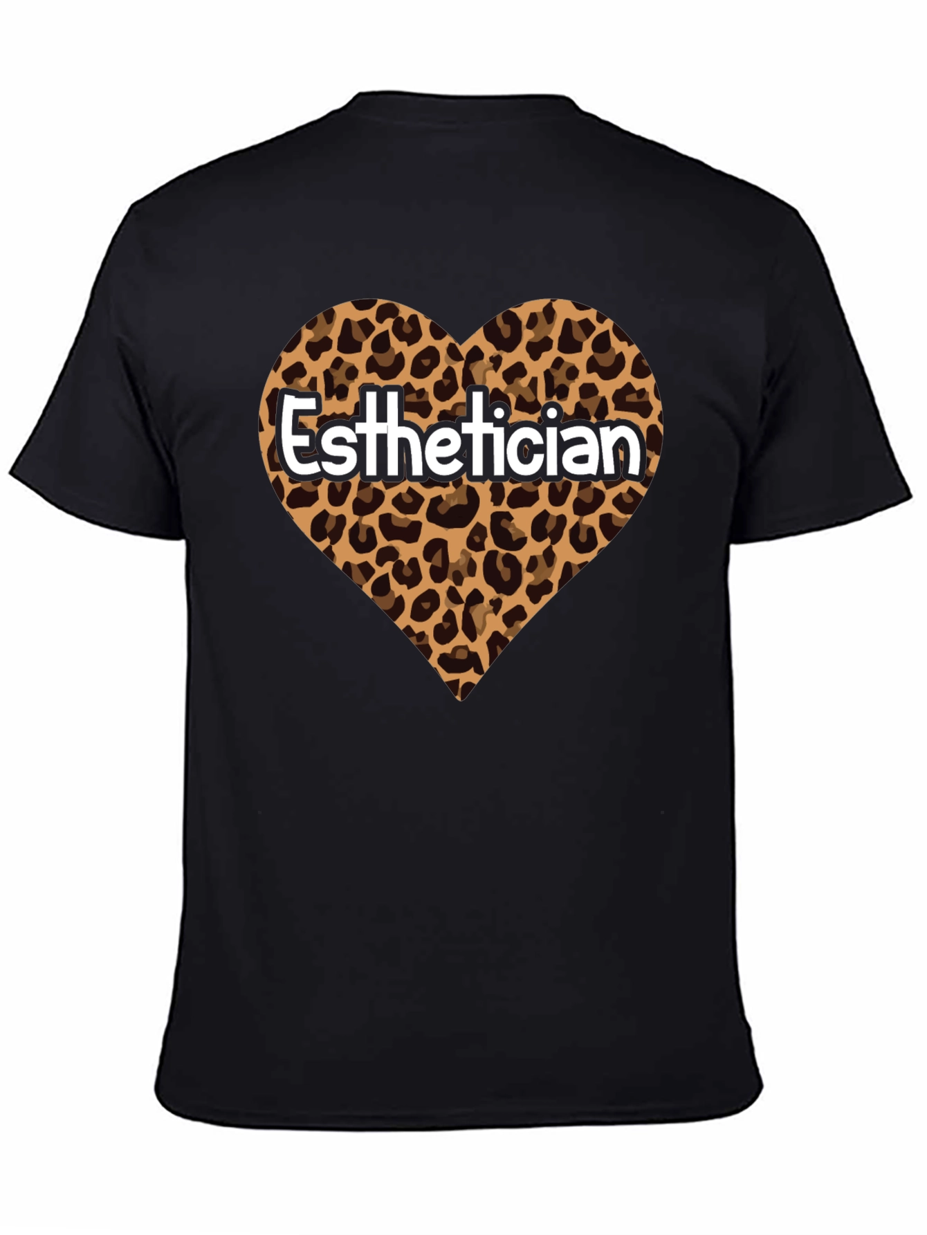 Esthetician Leopard Heart Graphic Tee