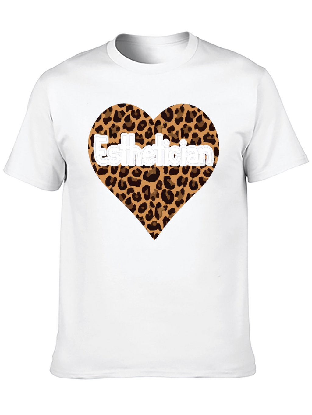 Esthetician Leopard Heart Graphic Tee