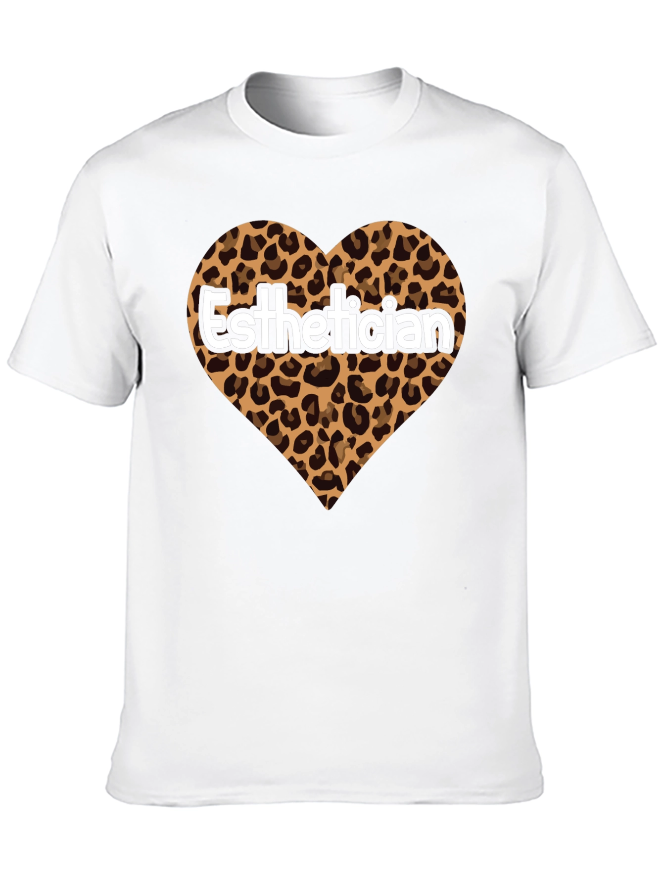 Esthetician Leopard Heart Graphic Tee