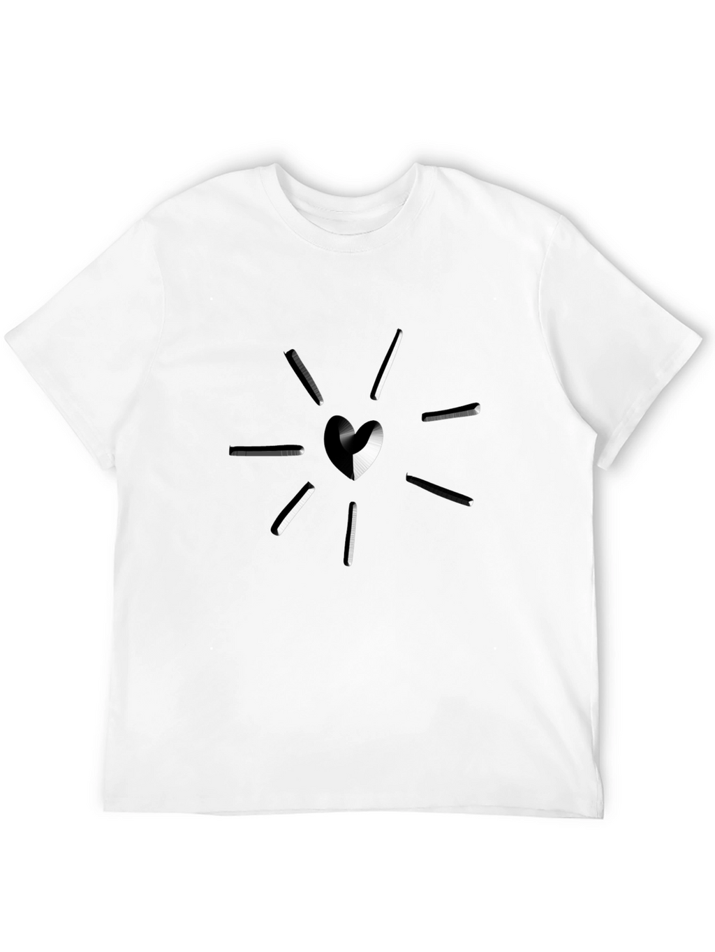 Heartburst Graphic T-Shirt - Stylish Black Tee