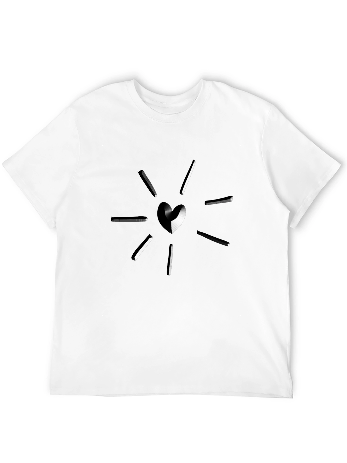 Heartburst Graphic T-Shirt - Stylish Black Tee