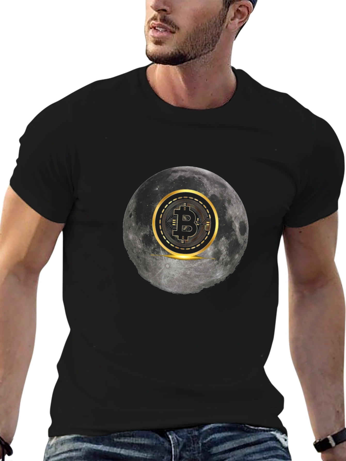 Bitcoin Moon Graphic Tee - Crypto Fashion