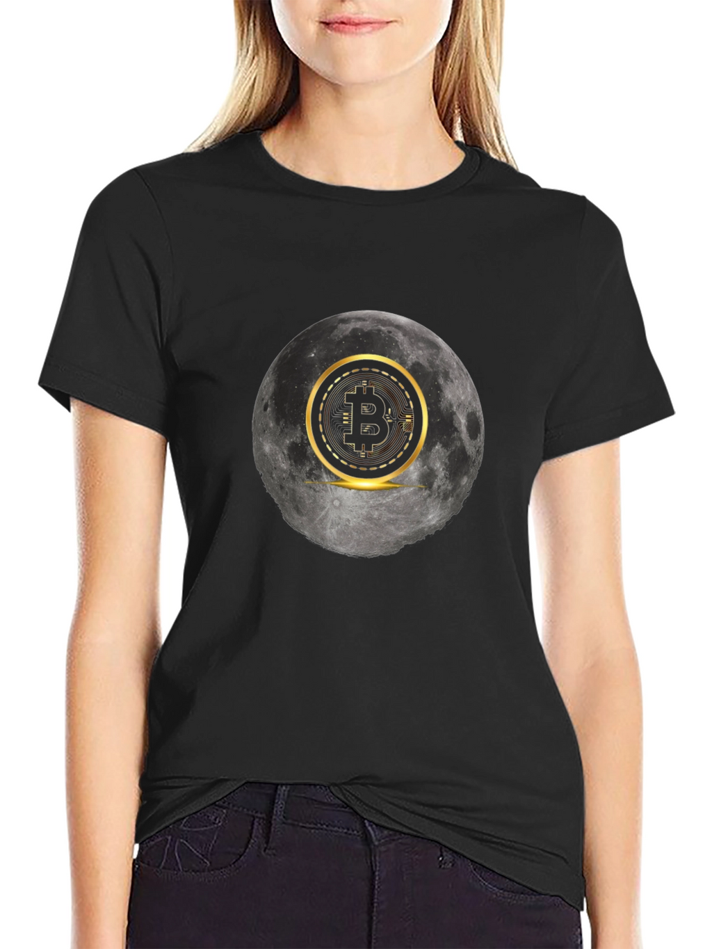 Bitcoin Moon Graphic Tee - Crypto Fashion