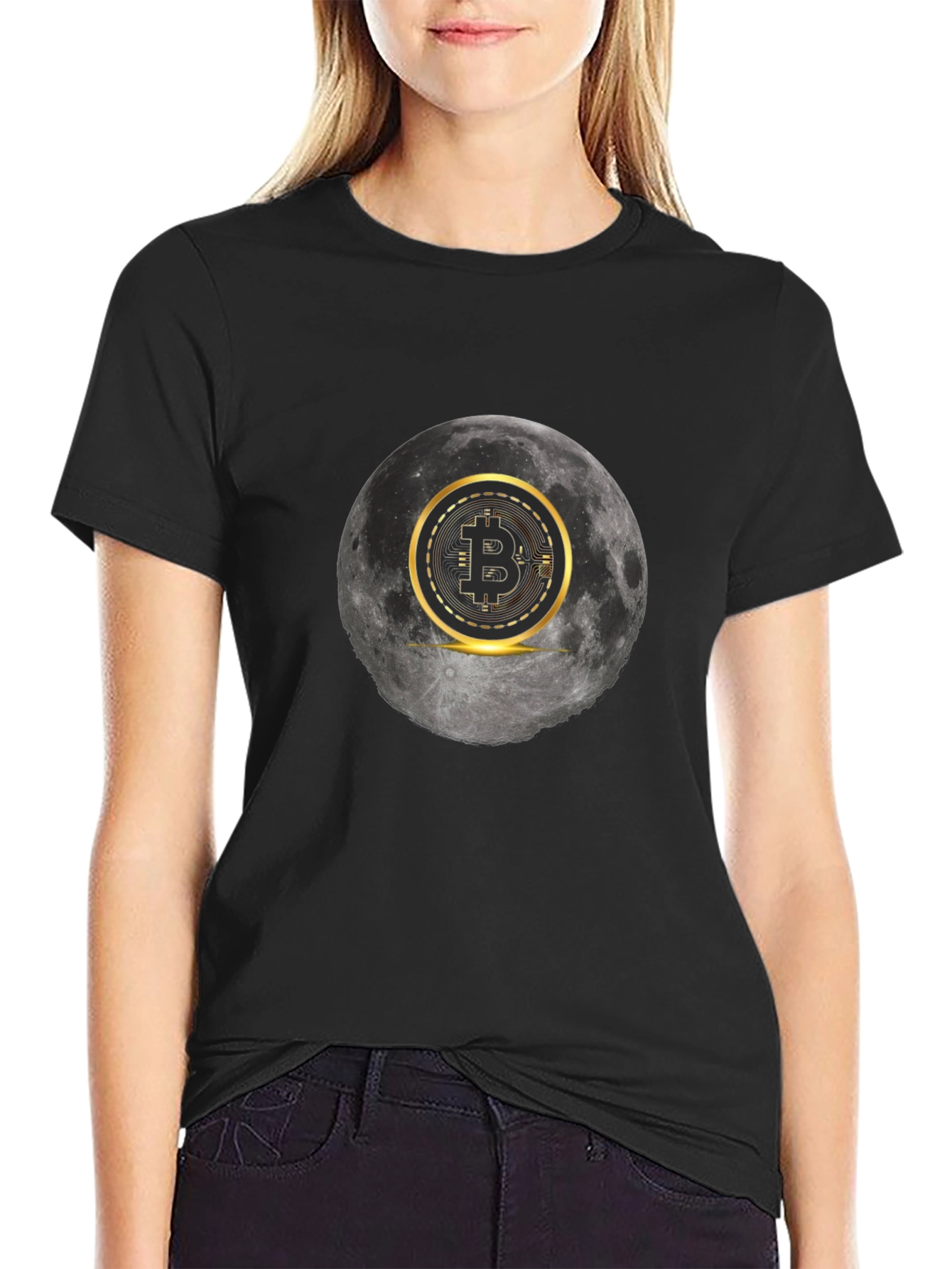 Bitcoin Moon Graphic Tee - Crypto Fashion