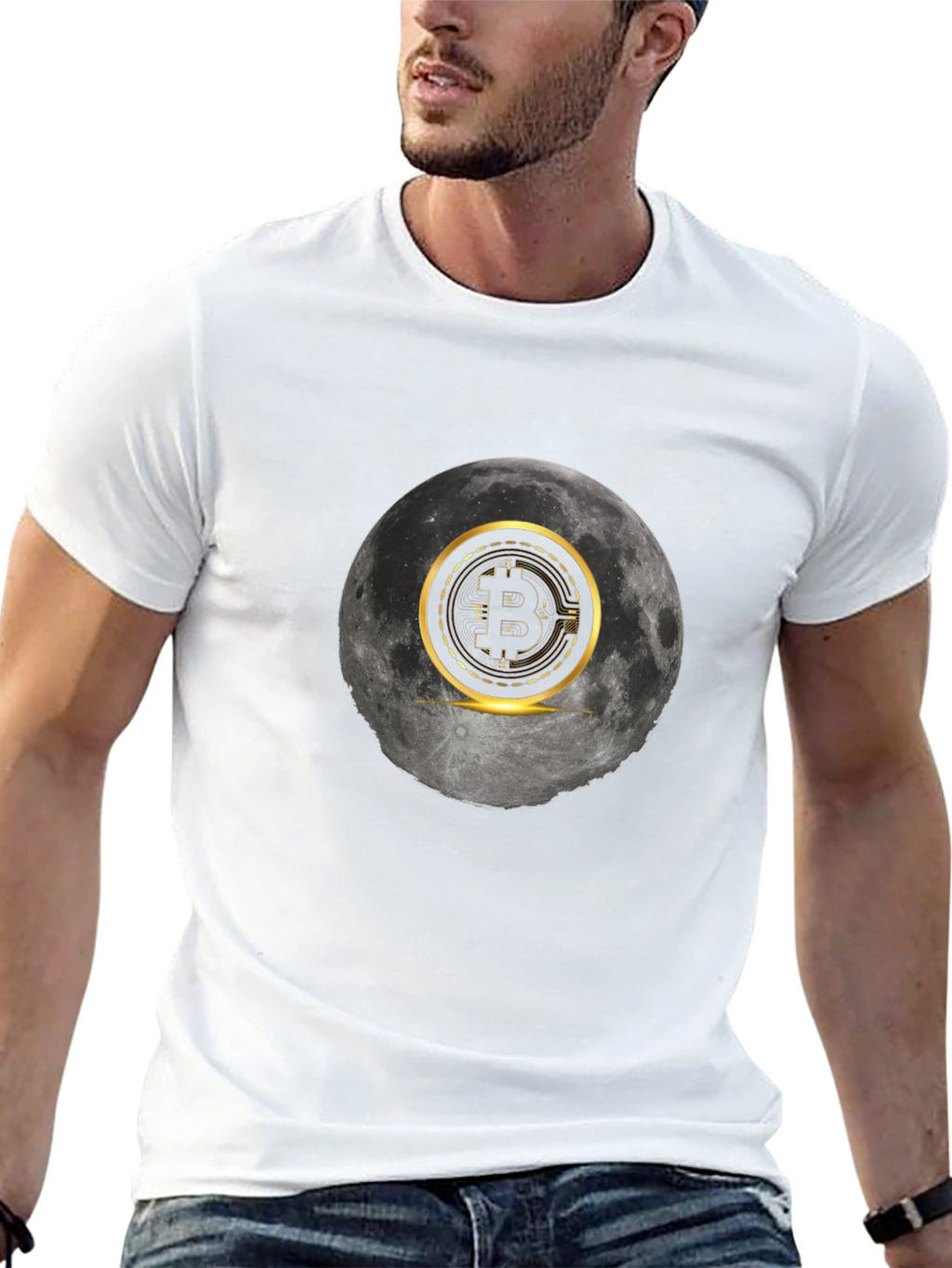 Bitcoin Moon Graphic Tee - Crypto Fashion