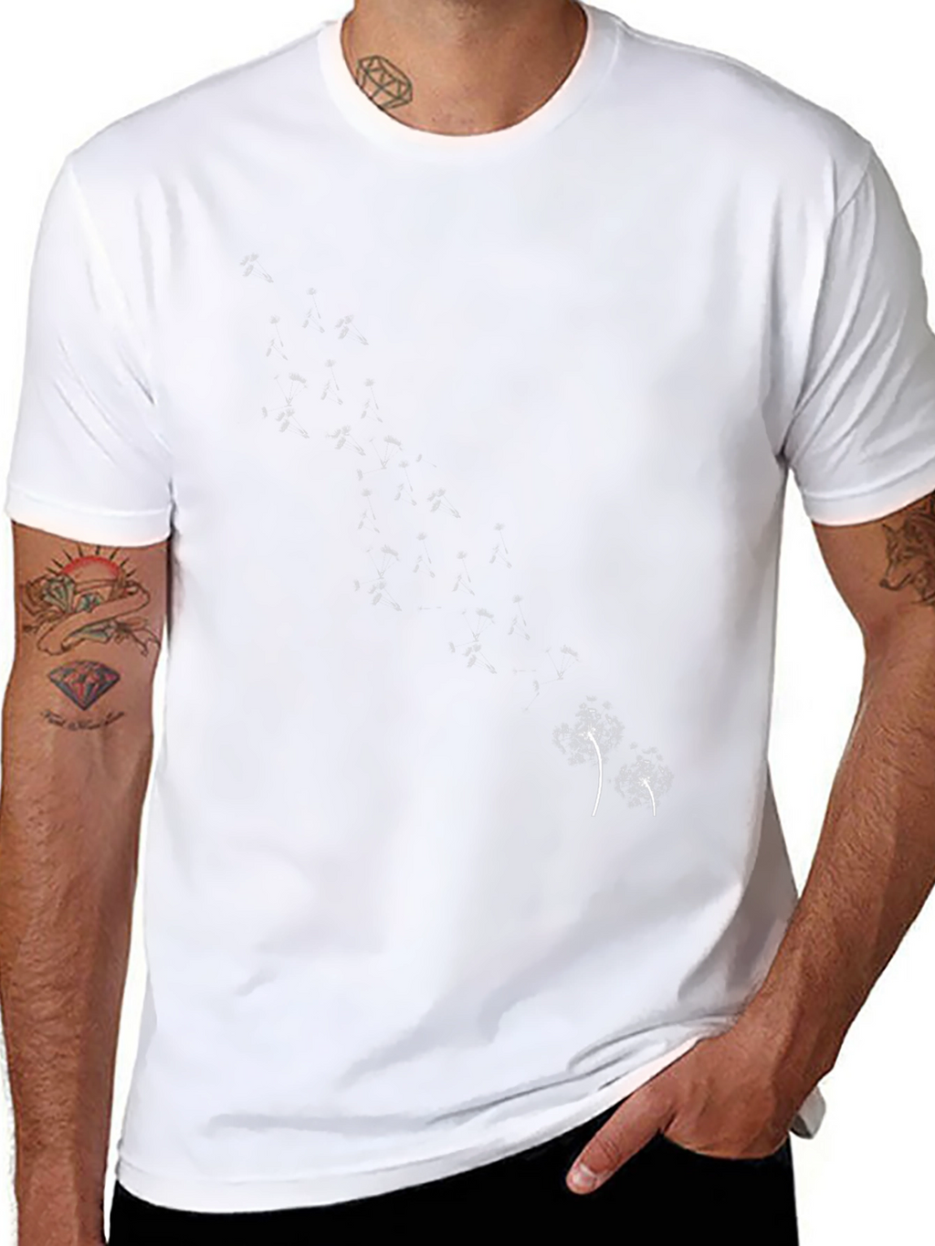 Dandelion Seed Graphic Black Tee