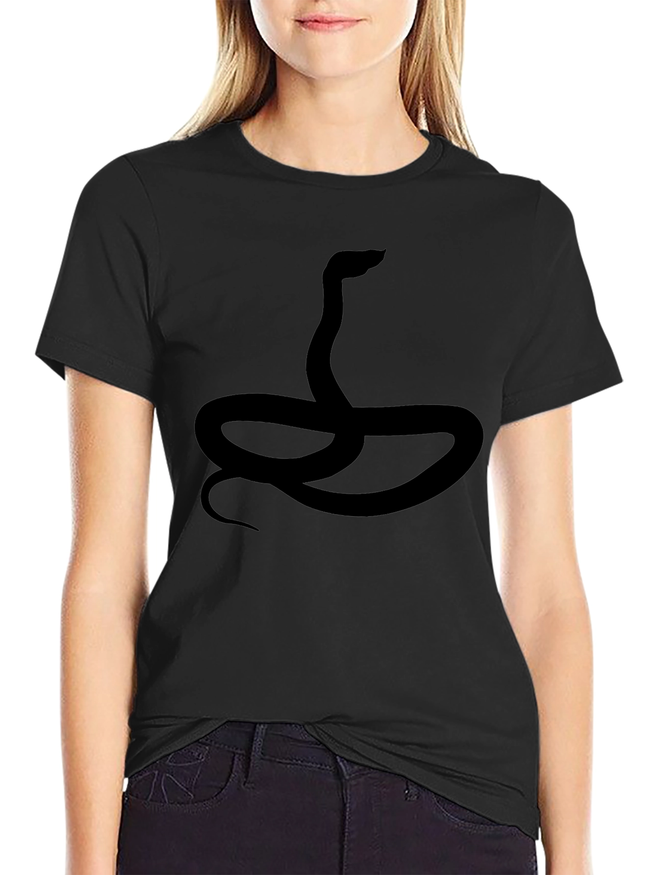 Snake Graphic Black T-Shirt for Men