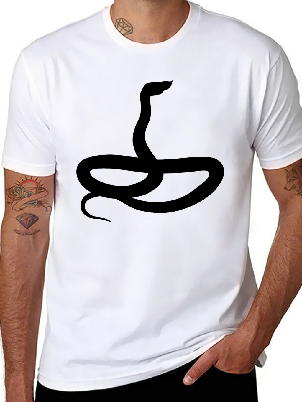 Snake Graphic Black T-Shirt for Men