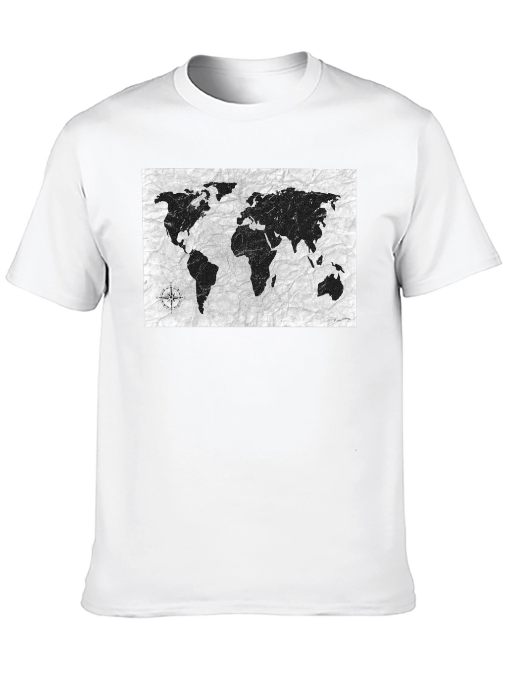 World Map Graphic Tee - Black Casual Shirt