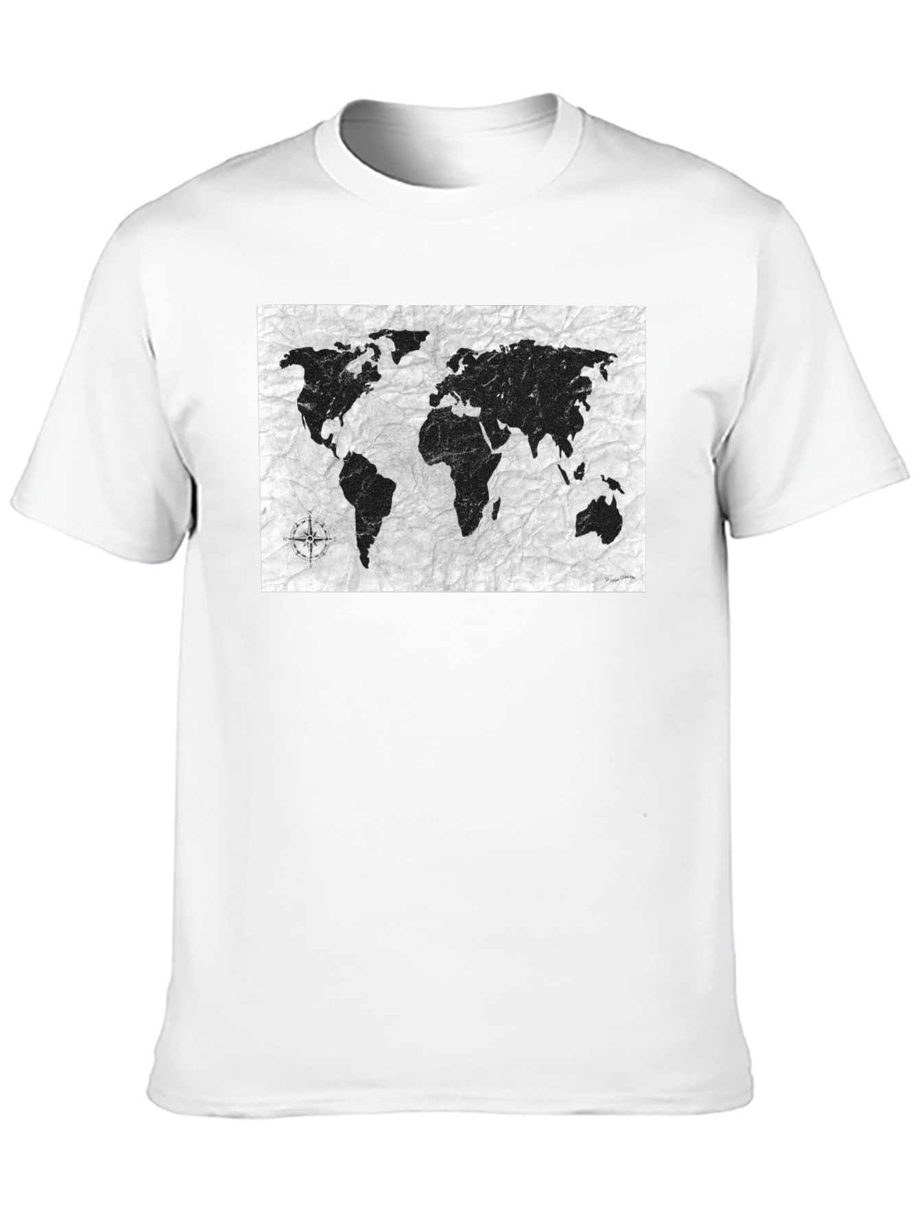 World Map Graphic Tee - Black Casual Shirt